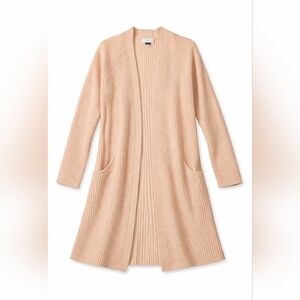 Universal Thread Peach Open-Front Ribbed Long Cardigan, Women's Size Small